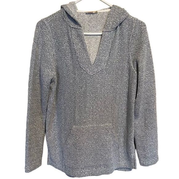 FAHERTY-Whitewater Baja Blue Hoodie V-Neck Pullover Oversized Beachy, Size Small - Picture 15 of 16